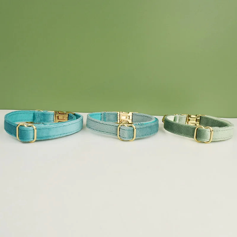 Velvet Cat Collar Bowknot Personalized Collar for cats Cat Supplies cat collar belt with bell and a bow