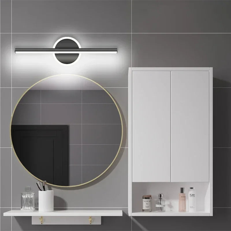 Modern LED Wall Lamps Mirror Light 40CM Black Gold Long Strip Light Bathroom Dressers Toilet Lamp Home Decor LED Lighting Lustre