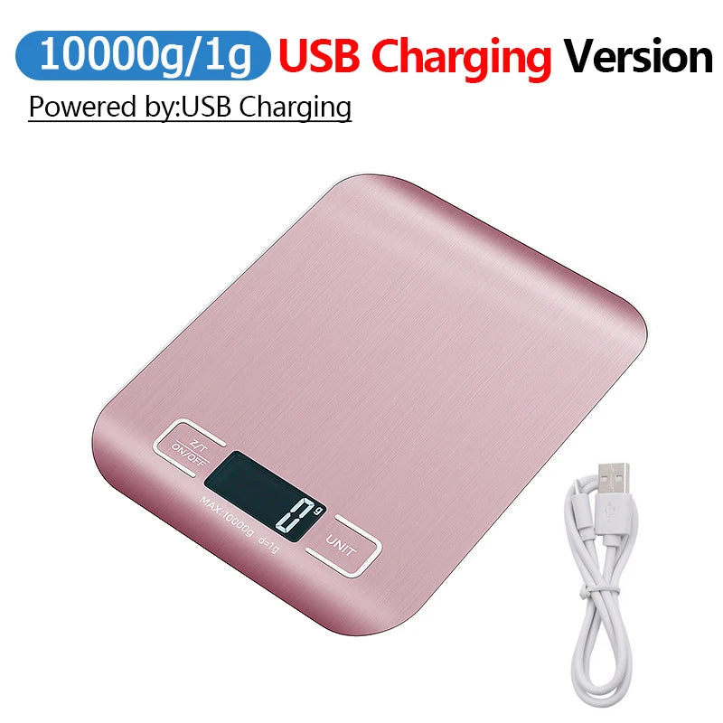 5kg/10kg Digital Kitchen Scale LCD Display Stainless Steel Electronic Scales Home Jewelry Food Snacks Weighing Baking Tools