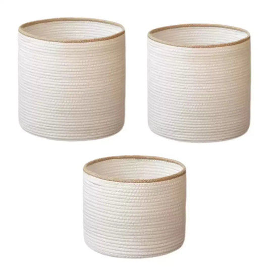 Cotton Rope Basket Boho Nursery Woven Closet Storage Bins Organizer for Baby Toys,Diaper, Blankets,Magazine,Potted ,Living Room