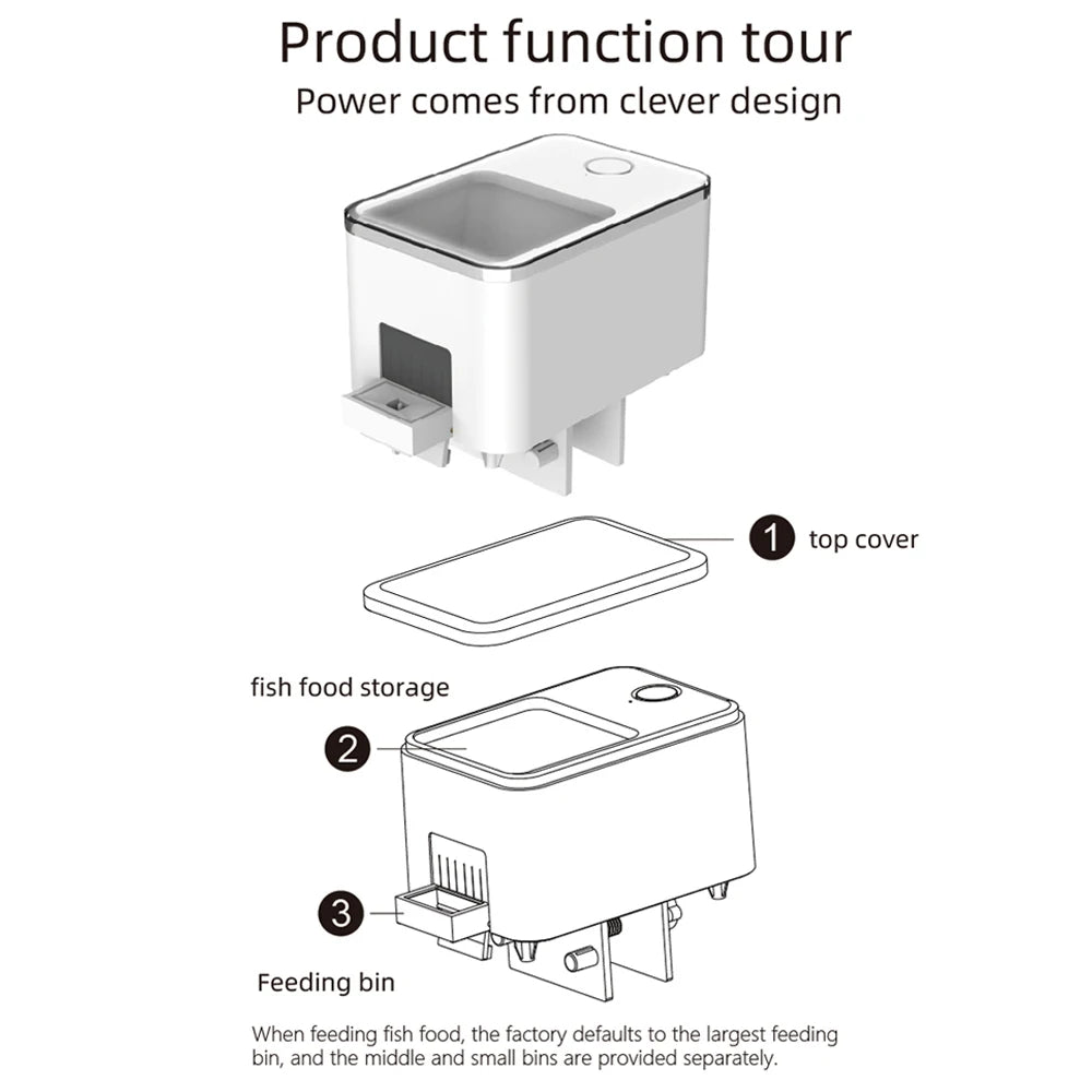WiFi Smart Automatic Feeder Aquarium Goldfish Timing Feeder 100ML Large Capacity APP Control Feeding Records Remind Fish Feeder