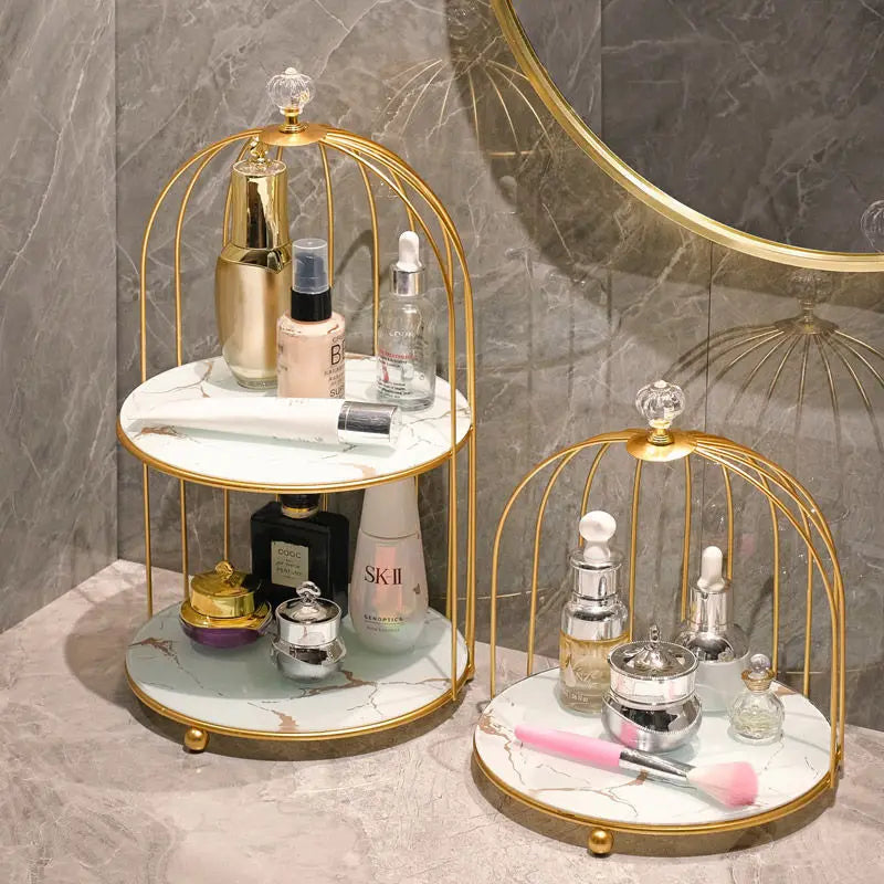 Vanity Desktop Storage Boxes Makeup Supplies Washstand Birdcage