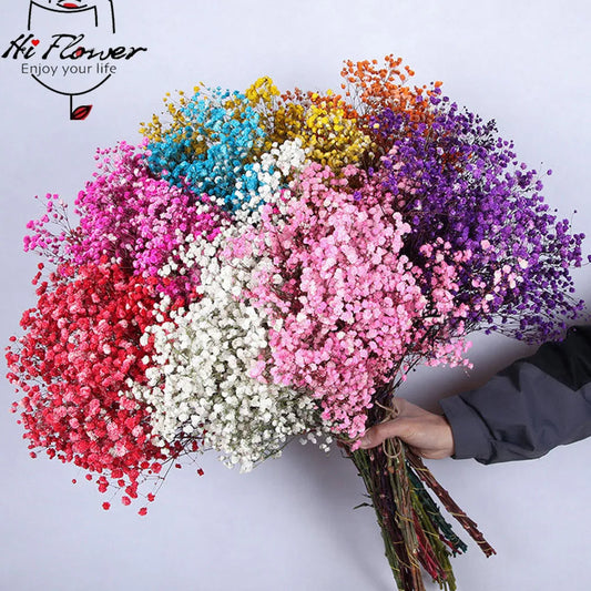 80g Natural Dried Gypsophile Flower Wedding Decoration Arrangement Baby Breath Preserved Flowers Bouquet Hoom Christmas Decor