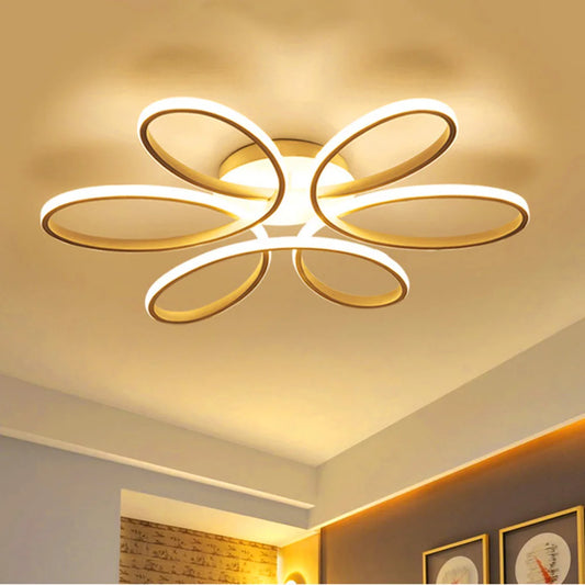 Household LED Chandelier Three Colors Modern Style Ceiling Lamp Super Bright Bedroom Chandelier Eye Care for Bedroom Living Room