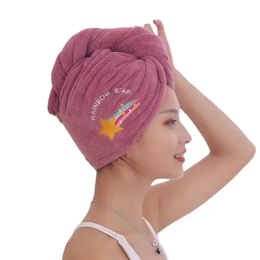 Quickly Dry Hair Hat Super Absorbent Soft Bathroom Women Head Towels Girls Cute Hair Towel Hair Dry Wrap Bonnets