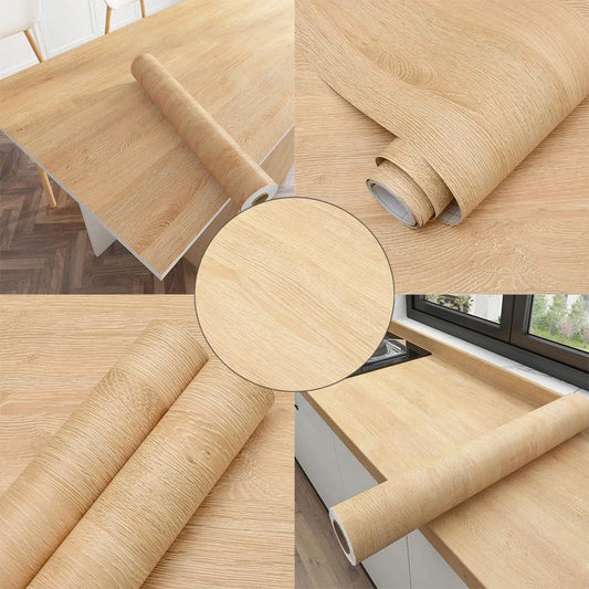 Wallpaper Sticker 40cm Classic Wood Grain Moisture-proof Anti-mold Kitchen Bedroom Background Wall Cabinet Table Renovation Home