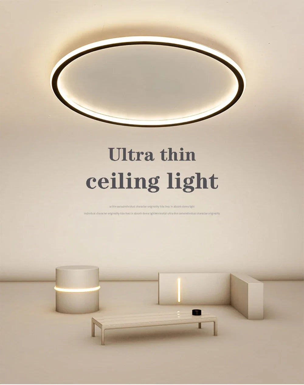 Household LED Ceiling Light 23/30/50/80CM Bedroom Living Room Study Room Super Slim Black White Gold Home Decor Lighting Fixture