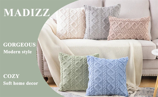 Olanly Autumn Decoration Pillow Cover 45x45 Soft Fuzzy Decorative Cushion Cover Pillowcase For Sofa Home Decor Throw Pillow Case