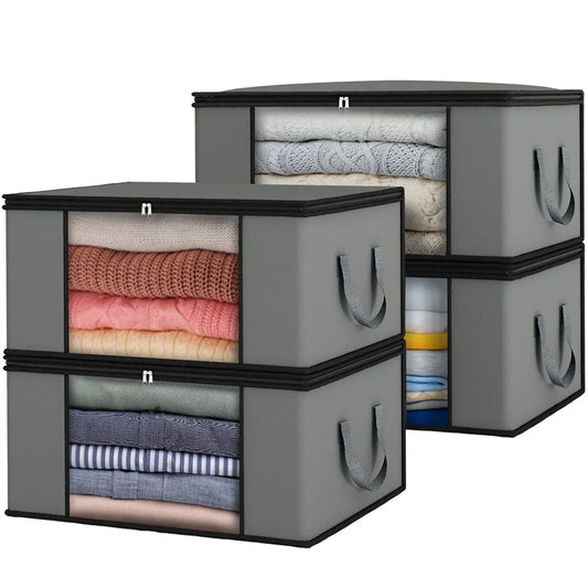 1PCS Large Capacity Clothes Storage Bag Organizer With Reinforced Handle For Blanket Comforters Bed Sheets Pillows Toy