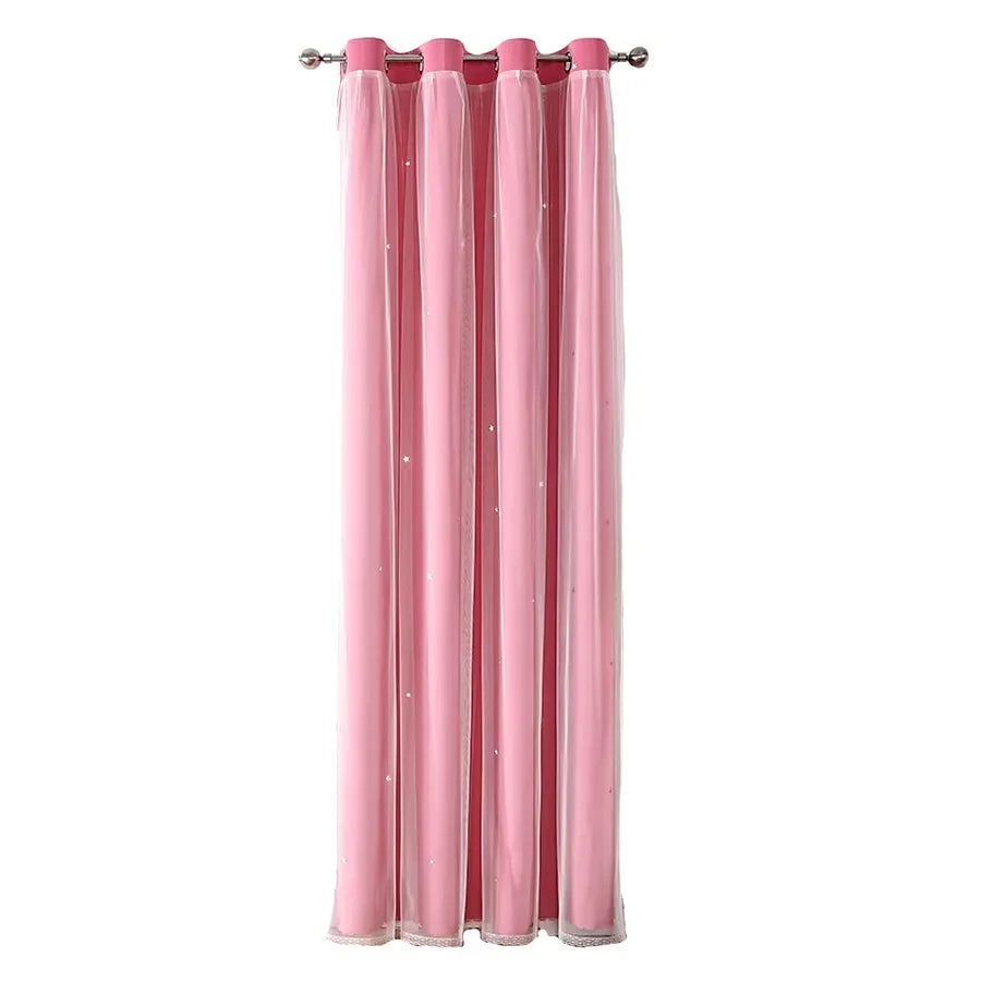 Black Out Curtains for Bedroom Star Cutout Window Curtain for Girls Bedroom Decor for Kids Room Blackout Curtain for Living Room