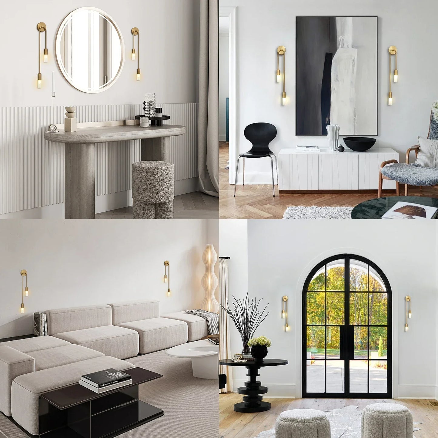 Modern Led Wall Light Gold Nordic Long Strip Wall Lamps for Living Room Bedroom Bathroom Hall Corridor Background Indoor Decor