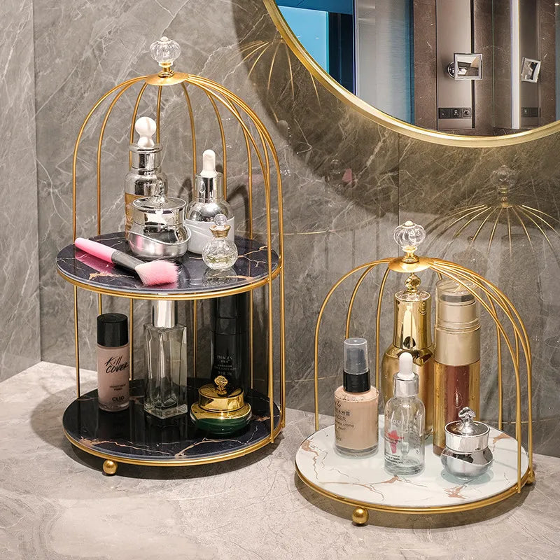 Vanity Desktop Storage Boxes Makeup Supplies Washstand Birdcage