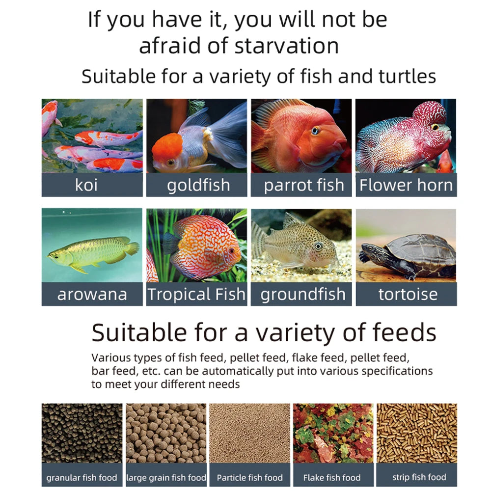 WiFi Smart Automatic Feeder Aquarium Goldfish Timing Feeder 100ML Large Capacity APP Control Feeding Records Remind Fish Feeder