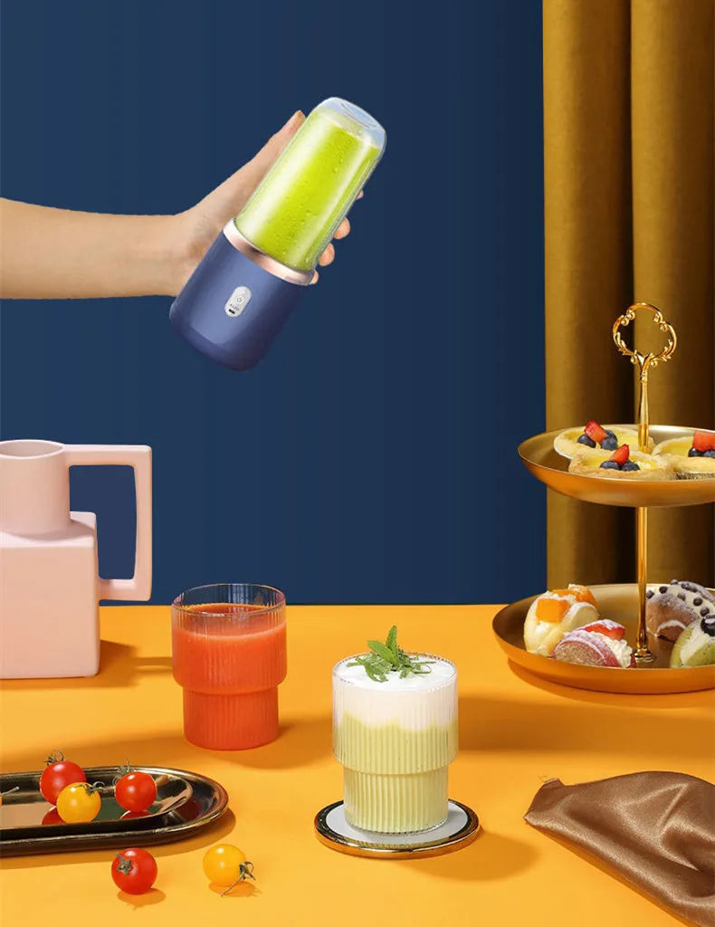 2024 New Portable USB Fresh Fruit Juice Blender Mini Mixer Electric Juicer Machine Smoothie Maker Blender Cup Bottle
