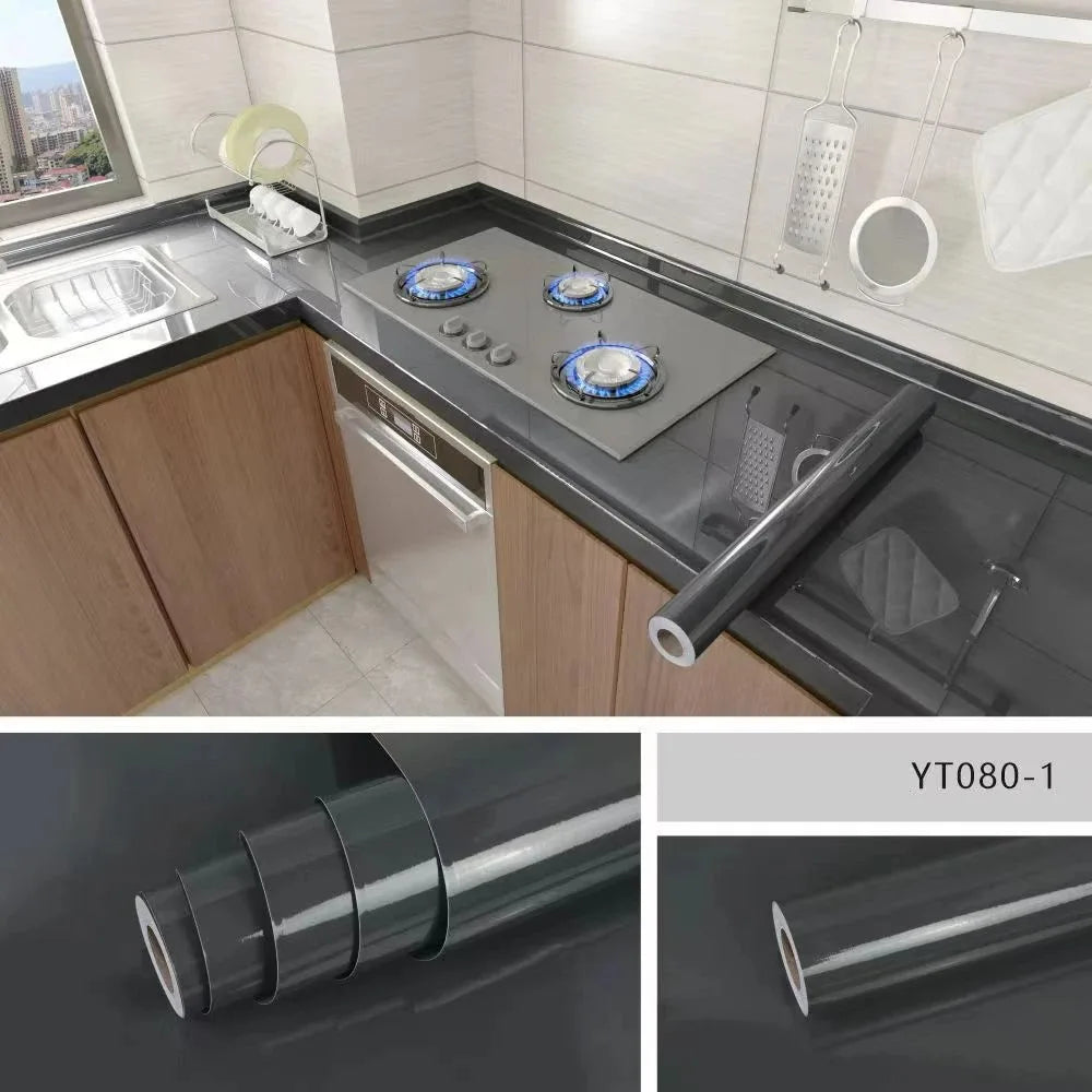 40cm Marble Kitchen Oil-Proof Film Stove Waterproof Self-Adhesive Wallpaper Countertop Bathroom Renovation Tile Wall Stickers