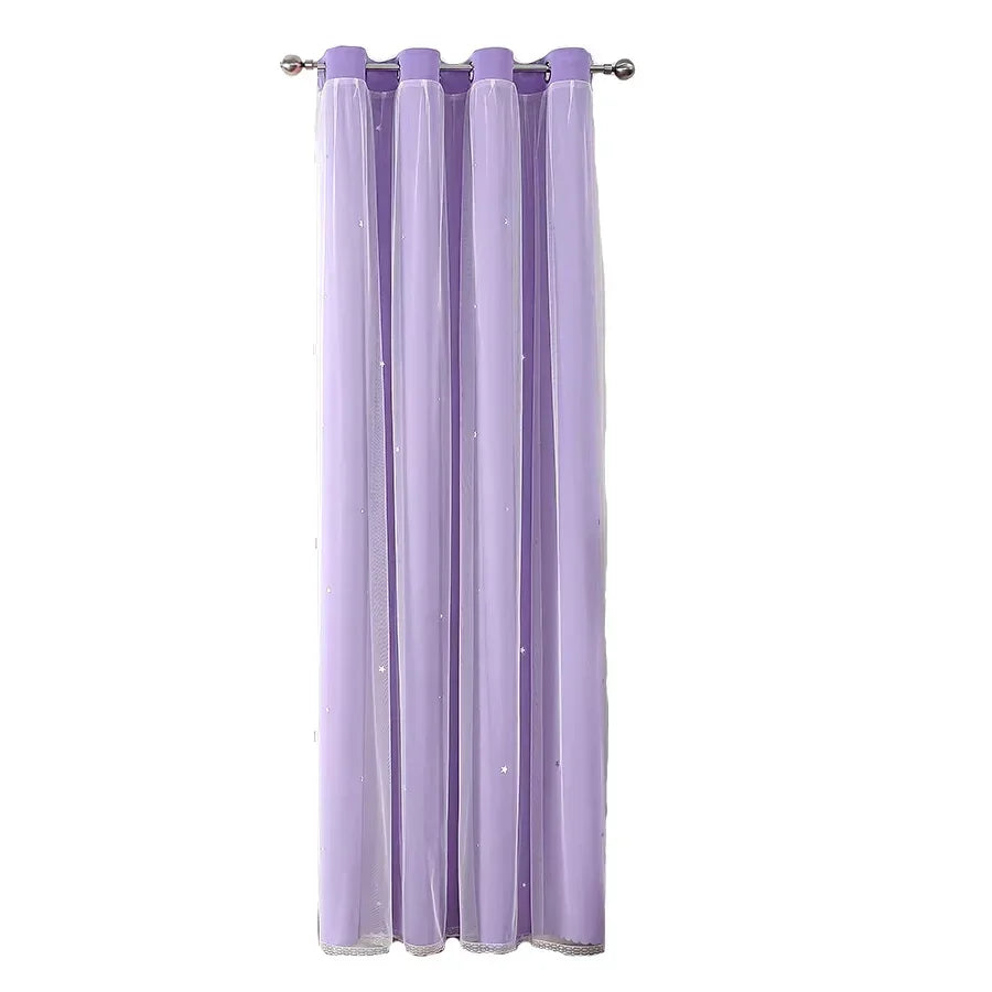 Black Out Curtains for Bedroom Star Cutout Window Curtain for Girls Bedroom Decor for Kids Room Blackout Curtain for Living Room