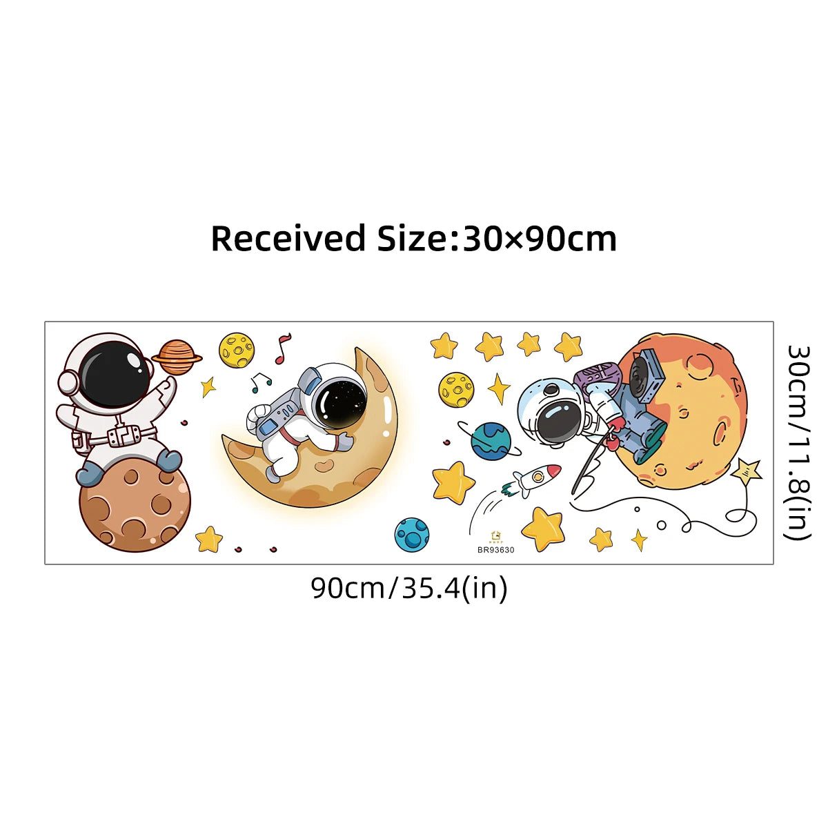Cartoon Astronaut Planet Moon Star Wall Stickers for Kids Room Background Bedroom Decoration Living Room Home Decor Wall Decal