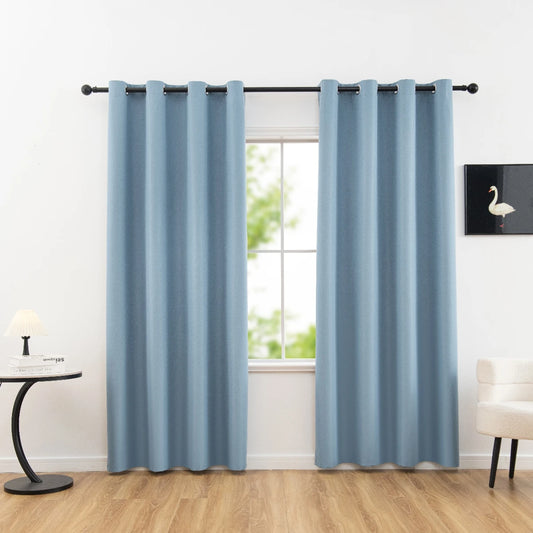 1pc Solid 100% Blackout Curtains with Grommets, Total Privacy Drapes for Bedroom, Beautiful Curtains for Living Room