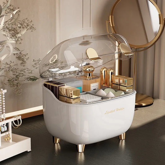 Lipstick Holder Organizer with Lid Clear Acrylic Lipstick Display Stand Container Dustproof Beauty Makeup Organizer for Cosmetic