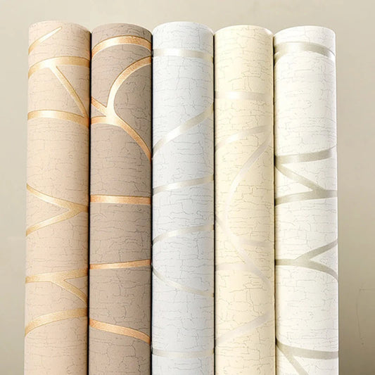 53cm European style 3D non-woven fabric wall sticker for moisture-proof curved stripe background wall sticker in living room