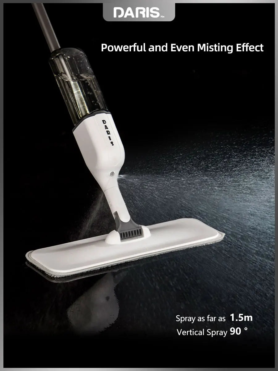 DARIS Spray Flat Mop With Reusable Microfibers Pads 360° Rotation Floor Cleaning Mop 500ML Big Capacity Square Triangle Bottle