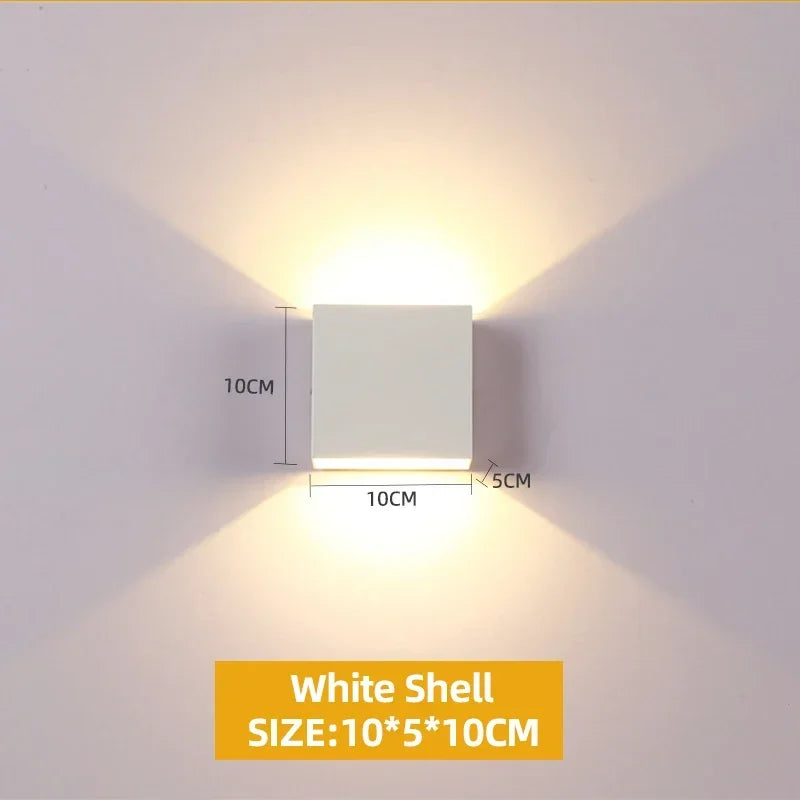 6W LED Wall Light Outdoor Porch Garden Wall Lamp & Indoor Bedroom Bedside Decoration Lighting Lamp Aluminum