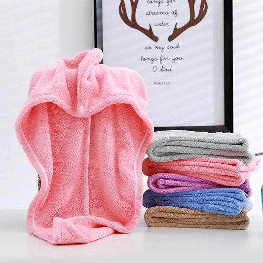 1-pack women's long tail dry hair cap, available in multiple colors, soft, comfortable, and absorbent