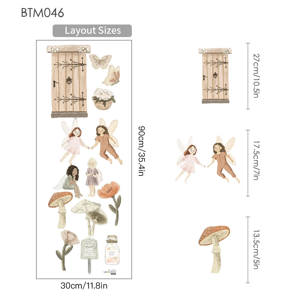 Cartoon Beautiful Fairy Wall Stickers for Kids Room Baby Girls Nursery Room Bedroom Decoration Art Decals Cute Elves Stickers