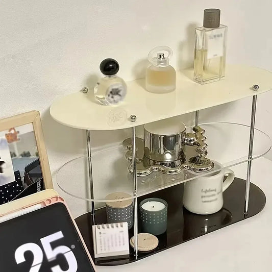 Ins Style Acrylic Storage Rack Desktop Organizer Perfume Jewelry and Cups Display Stand 3 Layers Removable Decorative Shelf
