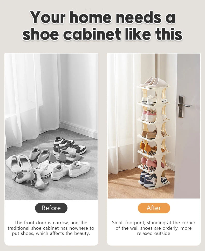 1pc Multi-Layer Shoe Rack for Entryway, Living Room, Bedroom, Dormitory, and Rental House - Easy-to-Install and Detachable Shoe