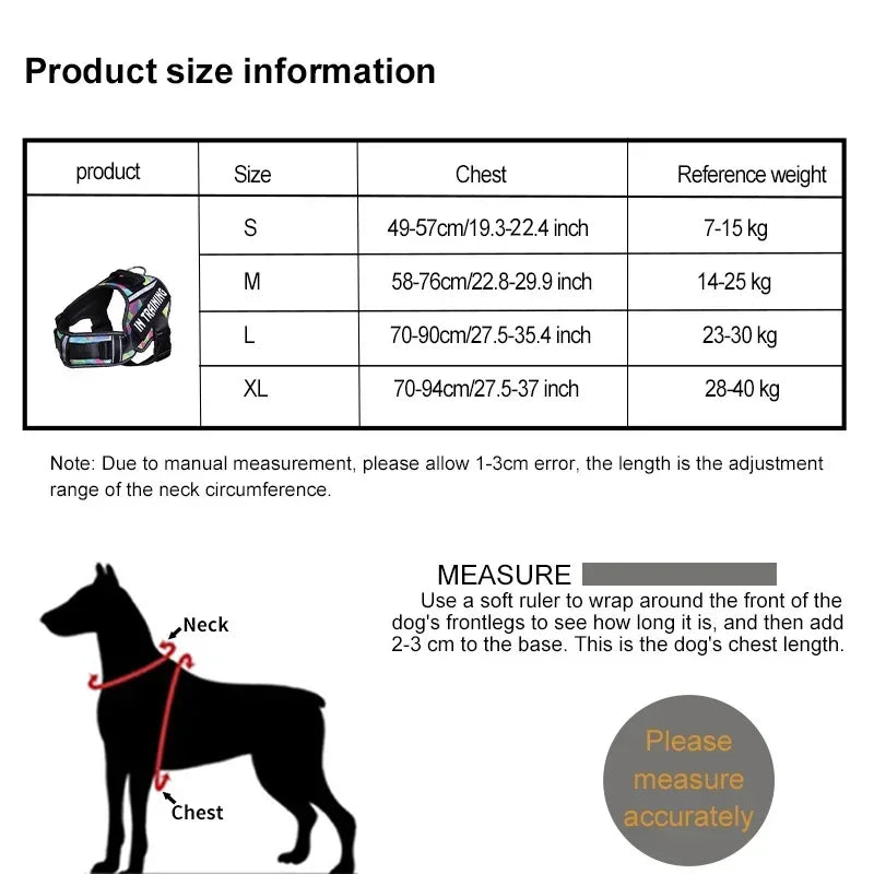 KOMMILIFE Adjustable Nylon Dog Harness Personalized Harness For Dogs Reflective Breathable Neck Guard Dog Harness Vest No Pull