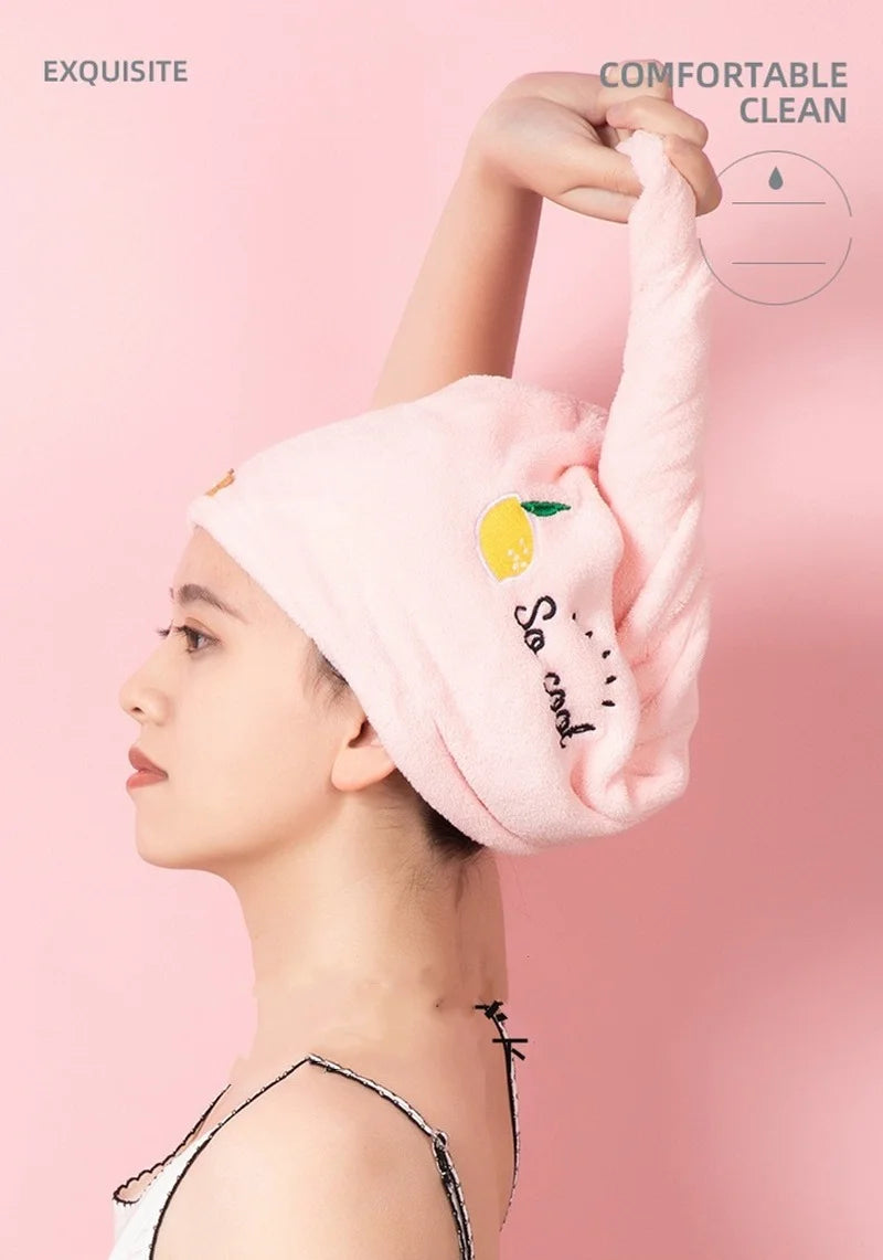 Quickly Dry Hair Hat Super Absorbent Soft Bathroom Women Head Towels Girls Cute Hair Towel Hair Dry Wrap Bonnets