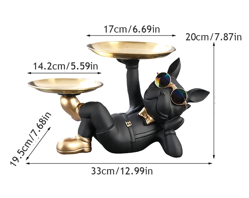 Bulldog Animal Figurines Cool Dog Statue Sculpture Living  Study Room Bedroom Decor Home Interior Decoration Accessories