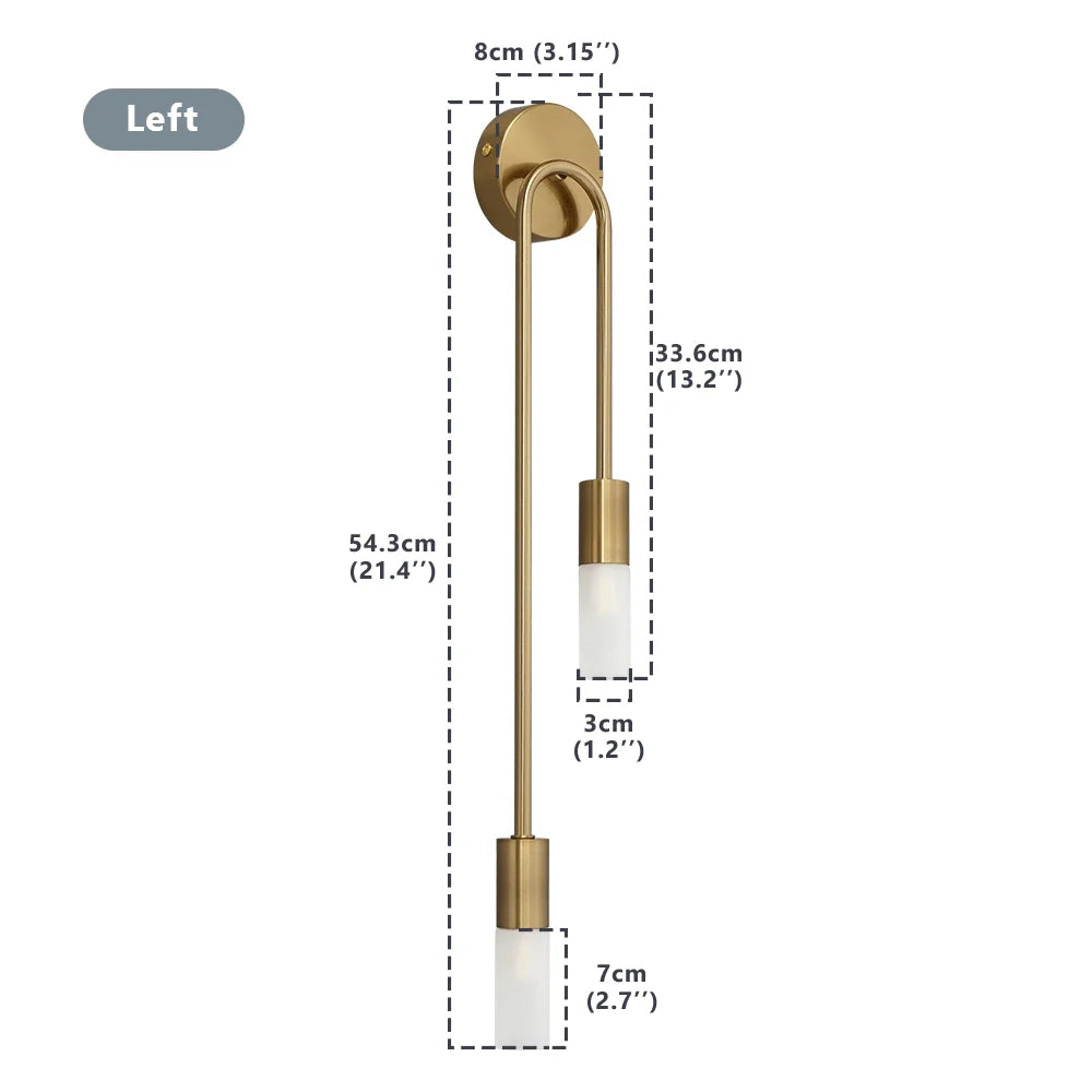 Modern Led Wall Light Gold Nordic Long Strip Wall Lamps for Living Room Bedroom Bathroom Hall Corridor Background Indoor Decor