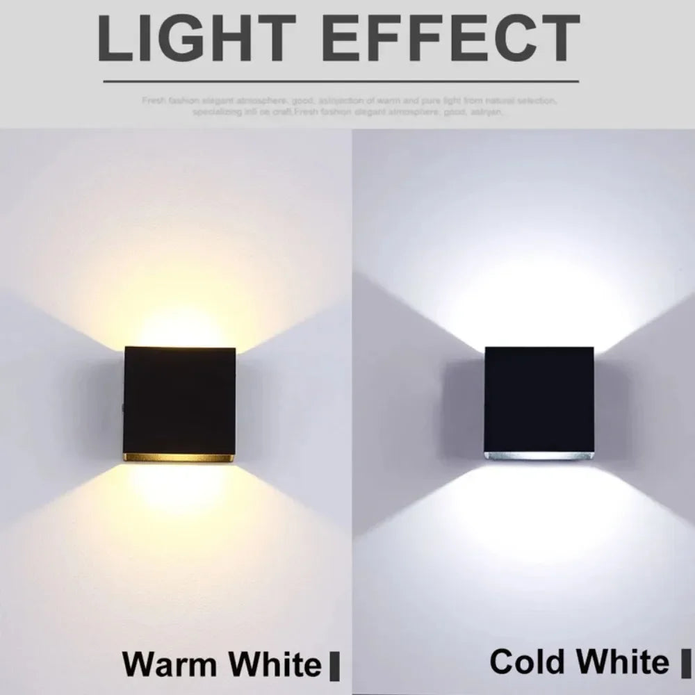 6W LED Wall Light Outdoor Porch Garden Wall Lamp & Indoor Bedroom Bedside Decoration Lighting Lamp Aluminum