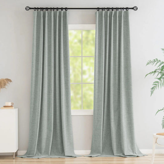 350m Height Custom Made 310CM Length 100% Blackout Living Room Curtains For Faux Linen High Ceiling Bedroom Window Curtain