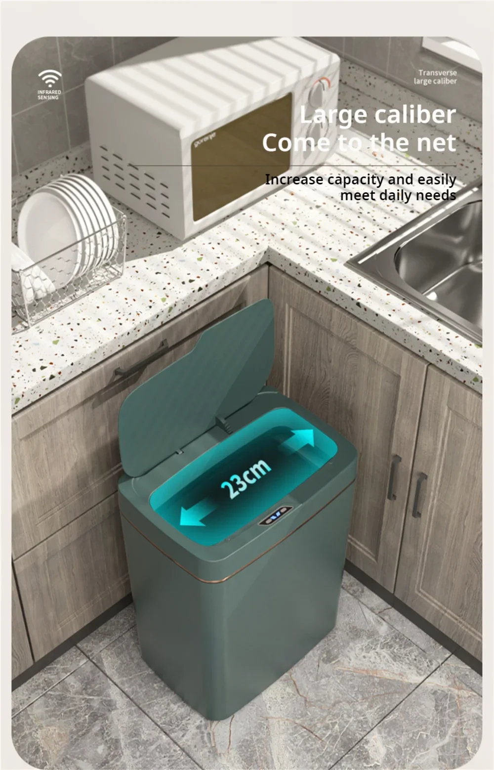 Smart Bathroom Trash Can Automatic Bagging Electronic Trash Can White Touchless Narrow Smart Sensor Garbage Bin Smart Home