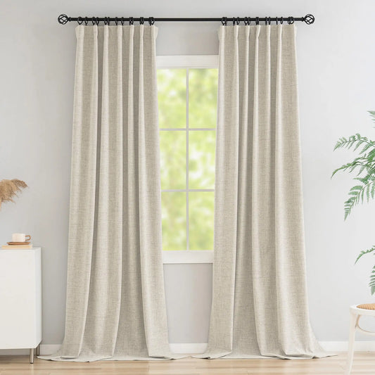 350m Height Custom Made 310CM Length 100% Blackout Living Room Curtains For Faux Linen High Ceiling Bedroom Window Curtain