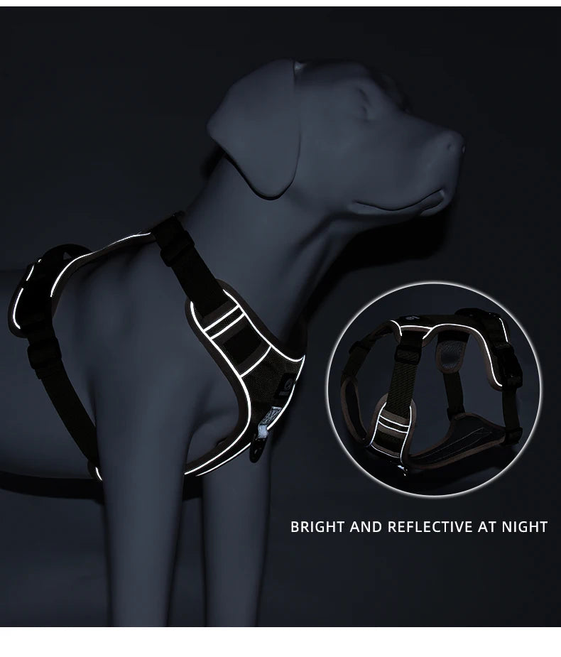 Medium Large Dog Harnesses Collar Labrador Army Reflective Adjustable Harness Oxford Cloth Pet Vest Training Hound Walk the Dog
