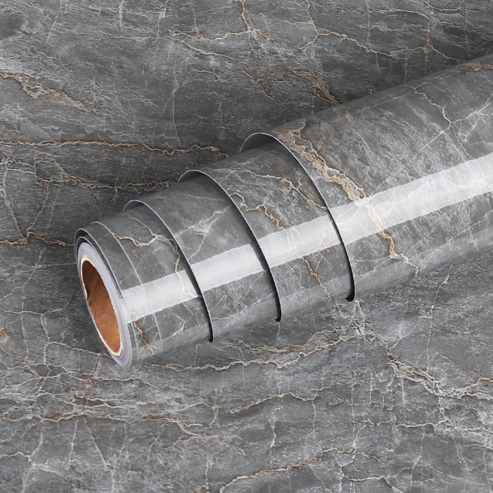 Marble Vinyl Film DIY Self Adhesive Wallpaper Bathroom Kitchen Cupboard Countertops Contact Paper PVC Waterproof Wall Stickers
