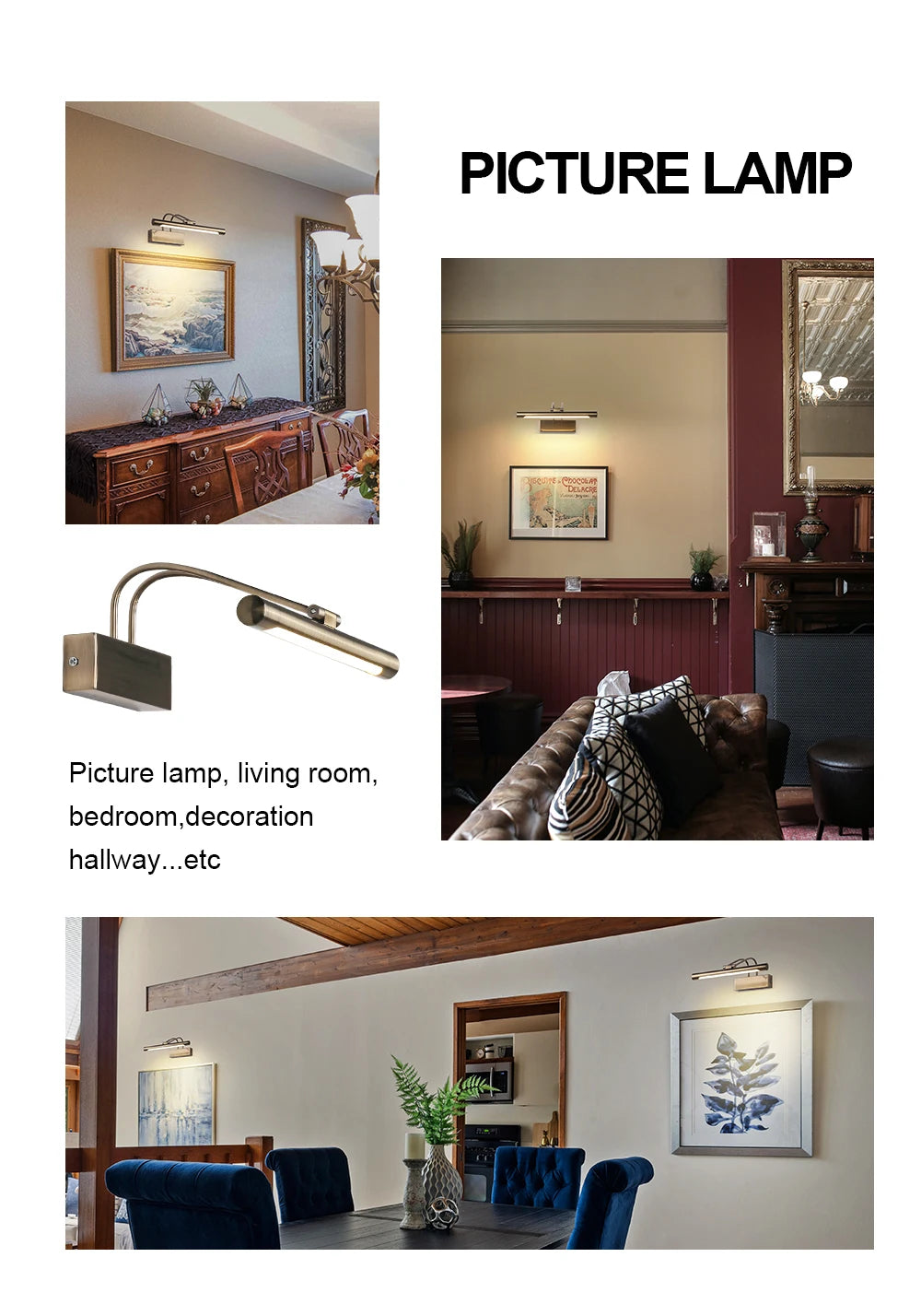 Led Bathroom Wall Light Black Copper AC85-265V Interior Wall Lamp Picture Light Modern Apply Wall Lighting 8W Wall Sconce