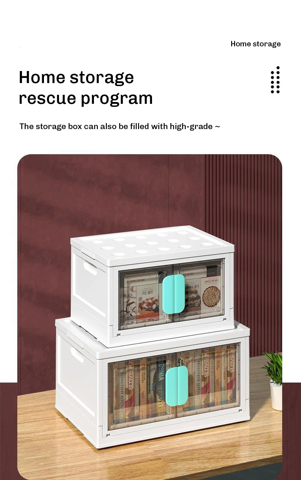 Large Capacity Storage Box Foldable Portable Plastic Clothes Toy Storage Bin Doll Storage Container Home Wardrobe Organizer 1PC