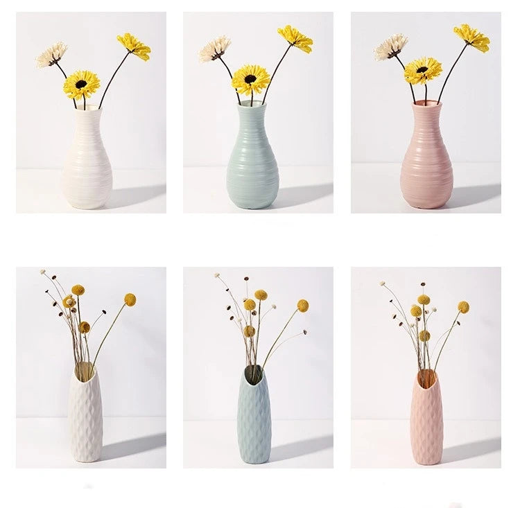 Nordic Plastic Vase Simple Small Fresh Flower Pot Storage Bottle For Flowers Living Room Modern Home Decorations Ornaments
