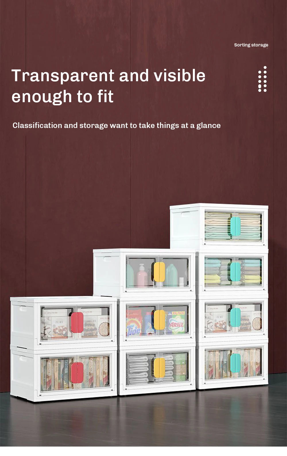 Large Capacity Storage Box Foldable Portable Plastic Clothes Toy Storage Bin Doll Storage Container Home Wardrobe Organizer 1PC