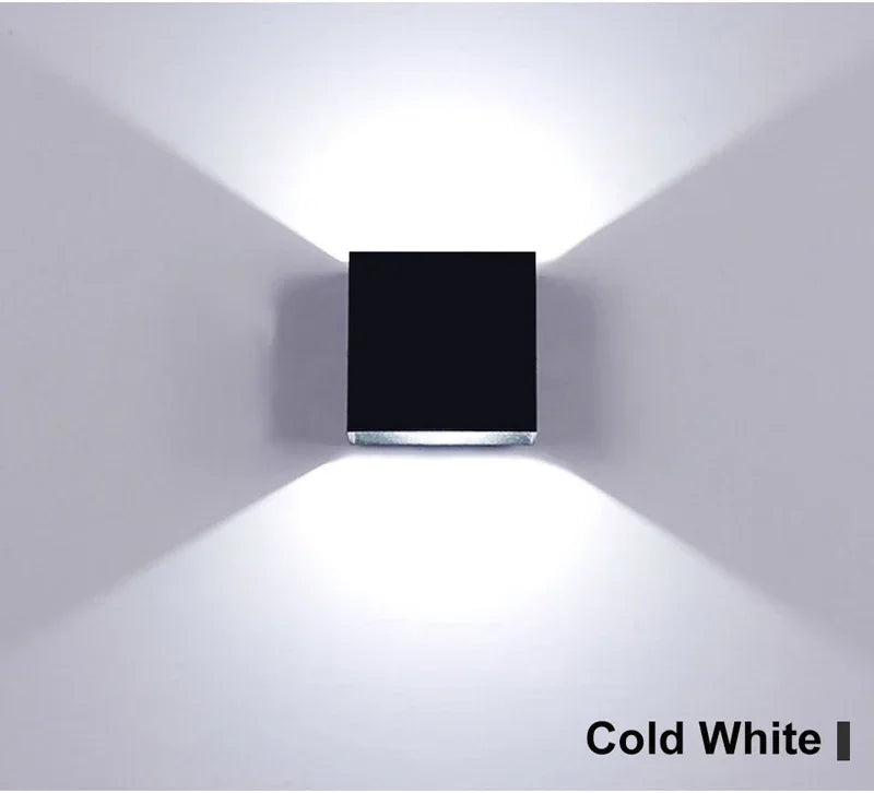 6W LED Wall Light Outdoor Porch Garden Wall Lamp & Indoor Bedroom Bedside Decoration Lighting Lamp Aluminum