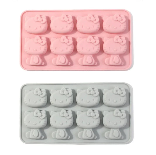 Sanrio Anime Hello Kitty Ice Tray Silicone Mold Cute DIY Chocolate Cookie Mold Baking Tools Candy Mold Gift Cute Girly Heart