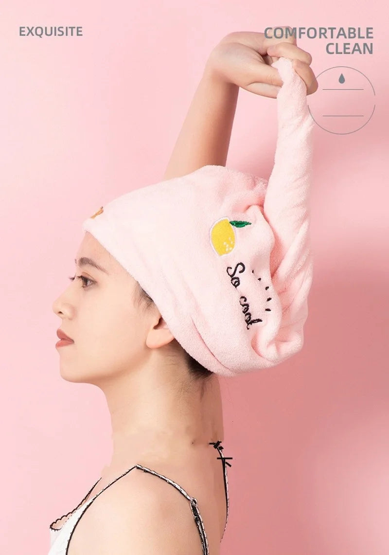 Quickly Dry Hair Hat Super Absorbent Soft Bathroom Women Head Towels Girls Cute Hair Towel Hair Dry Wrap Bonnets