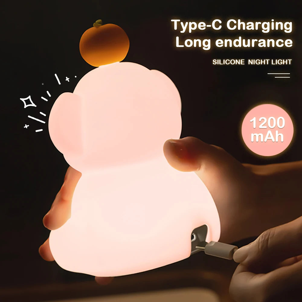Children Silicone Night Light Cute Elephant Baby Dimmable Timed Sleeping Night Lamp for Bedside Bedroom Decoration Gift Birthday