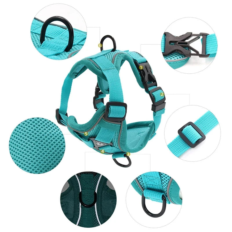 Dog leash Vest pet cat chest strap Reflective breathable cat leash puppy leash