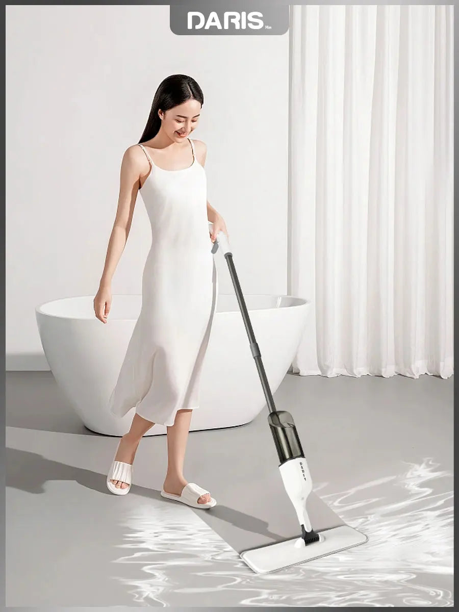 DARIS Spray Flat Mop With Reusable Microfibers Pads 360° Rotation Floor Cleaning Mop 500ML Big Capacity Square Triangle Bottle